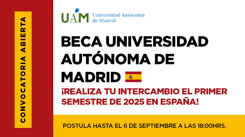 DRI invita a postular a la Beca Universidad Autónoma de Madrid